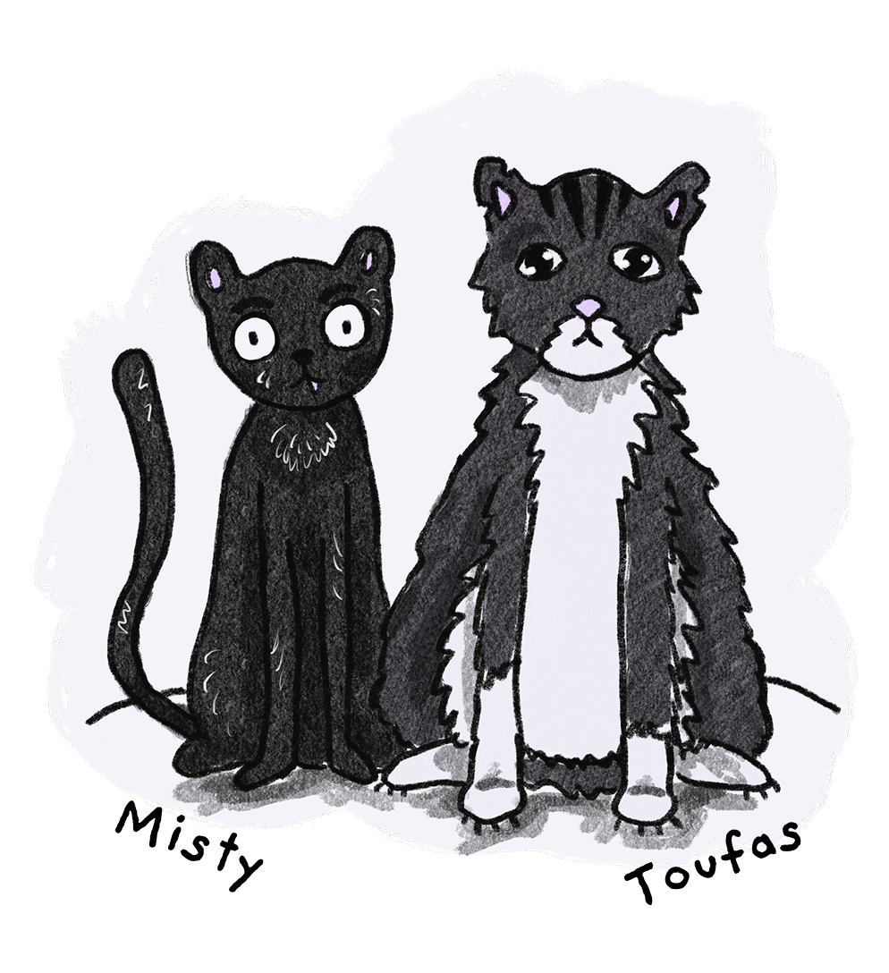 A drawing of Hanna's cats